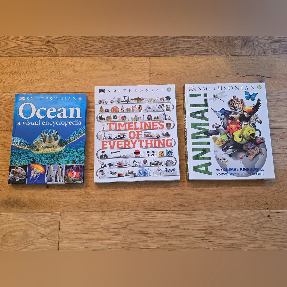 DK Smithsonian 3 Large Hardcover Non-fiction Books Animal Ocean History Science